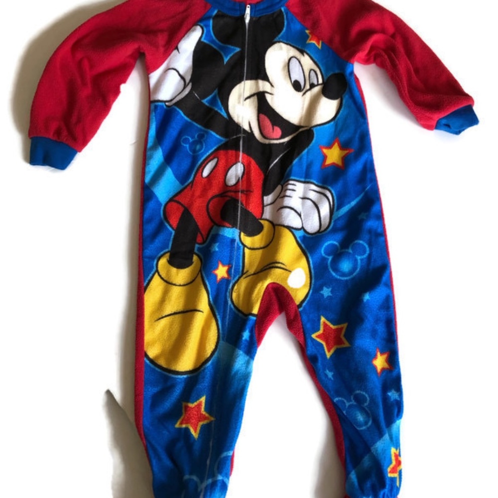 Mickey Mouse Clubhouse Infant Boys Fleece Blanket Sleeper Footed Pajamas